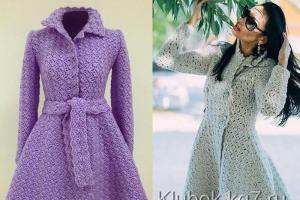 Вязанное крючком пальто: схемы и подробные описания вязания Вязание крючком для девочки осенние пальто